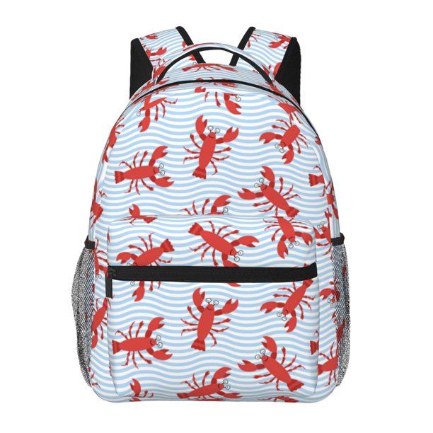 Balery Cartoon Lobsters 1 Mochila Escolar Impresa, Mochila Ligera para Viajes Casual, Mochila Duradera y Cómoda Multifuncional, Mochila para Laptop-One Size