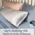 thumbnail image 5 of Premium Natural Mulberry Silk Pillowcase for Hair and Skin Made in USA, 22 Momme 6A Silk Pillow Cases Standard Size with Zipper, Ideal for Women's Beauty Sleep, 1 Pc 20"x26"&nbsp;, 5 of 7
