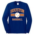 thumbnail image 2 of Wild Bobby City of Houston Baseball Fantasy Fan Sports Men's Long Sleeve T-Shirt, Royal, Small, 2 of 6