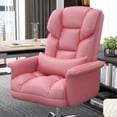 thumbnail image 3 of Leather Armchair Backrest Saddle Chair Cushion Revolving Pink Modern Office Chair Computer Sillas Para Oficina CUSHION SY50OC My Lux Decor Round, 3 of 16