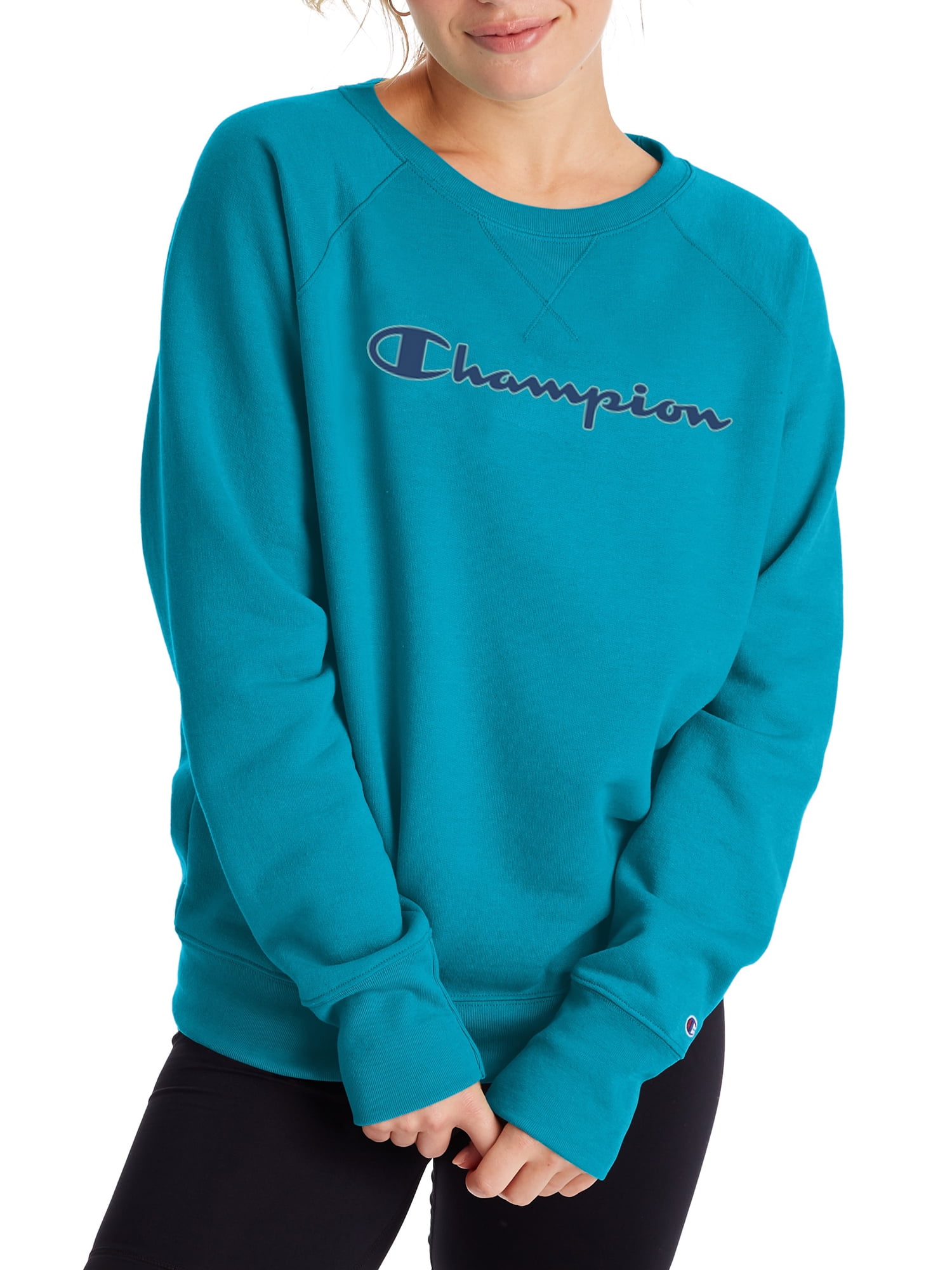 teal champion crewneck