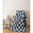 thumbnail image 4 of Ultra-Soft Buffalo Checkerboard Grid Fluffy Microfiber Knitted Baby Blanket Super Cozy Lightweight Checkered Bed Blanket for Sofa Couch Bed Navy 30"X40"¡­, 4 of 6