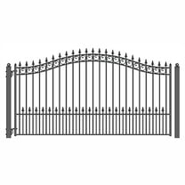 ALEKO Steel Single Swing 12 x 6 ft Black Driveway Gate Prague Style