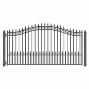 ALEKO Steel Single Swing 12 x 6 ft Black Driveway Gate Prague Style