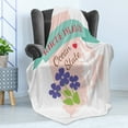 thumbnail image 4 of Rhode Island Soft Flannel Fleece Throw Blanket, Romantic Vintage Style Ocean State Map with Blue Flowers and Heart, Cozy Plush for Indoor and Outdoor Use, 70" x 90", Multicolor, by Ambesonne, 4 of 5