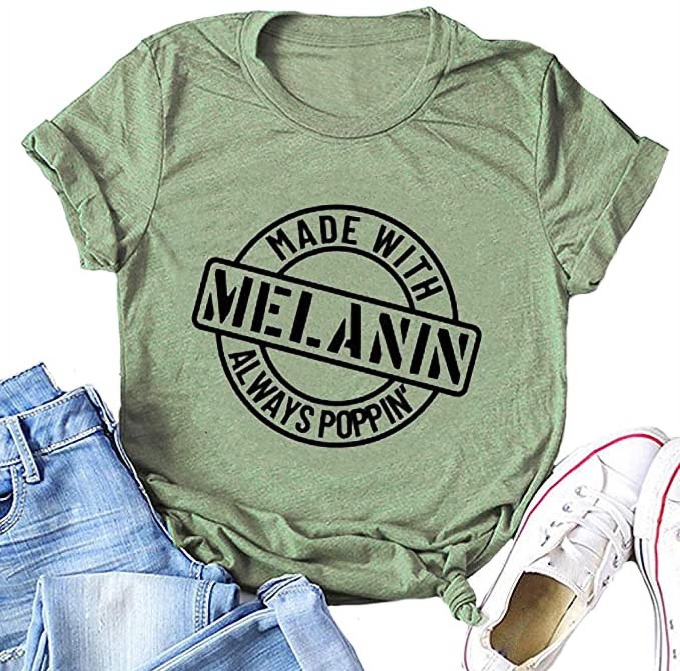 YourTops Women's Melanin Graphic T-Shirt - Afro Woman, Black Girl Magic, Black Pride Tee