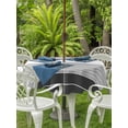 thumbnail image 4 of Outdoor Tablecloth with Umbrella Hole Zipper Black Grey Stripe Round Tablecloth 60" Waterproof Outside Table Cloth Modern Art Horizontal Striped Patio Table Cover Tablecloths for Picnic Party, 4 of 6