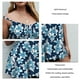 thumbnail image 5 of Traje de baño de dos piezas Traje de baño dividido con estampado floral de moda Traje de baño para mujer para piscina Fiesta en la playa Flor blanca azul XXL, 5 of 6