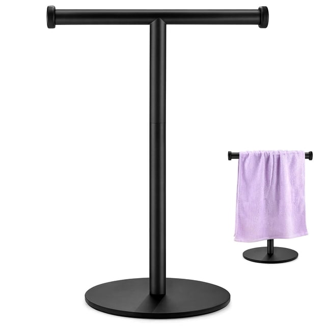 Toallero KEWANNO en forma de T de metal negro mate