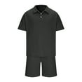 thumbnail image 4 of VBTAPA Sales of The Day! Men's Summer Casual Polo Shirt and Shorts Set Short Sleeve 2 Piece Outfits Fashion Athletic Tracksuit Sweatsuit with Pockets Black M, 4 of 7