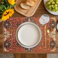 thumbnail image 4 of Brown Red Placemats Set of 4, Vintage Boho Ethnic Geometric Abstract Art Placemats for Dining Table, Place Mats for Kitchen Tabletop, Waterproof Wipeable Dining Table Mats Set, 4 of 9