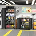 thumbnail image 2 of GetRich Metal Garage Storage Cabinet,36" Black Lockable Metal Cabinets with 2 Doors and Shelves,Storage Locking Counter Cabinet for Home Office,Garage,Kitchen,School, 2 of 7
