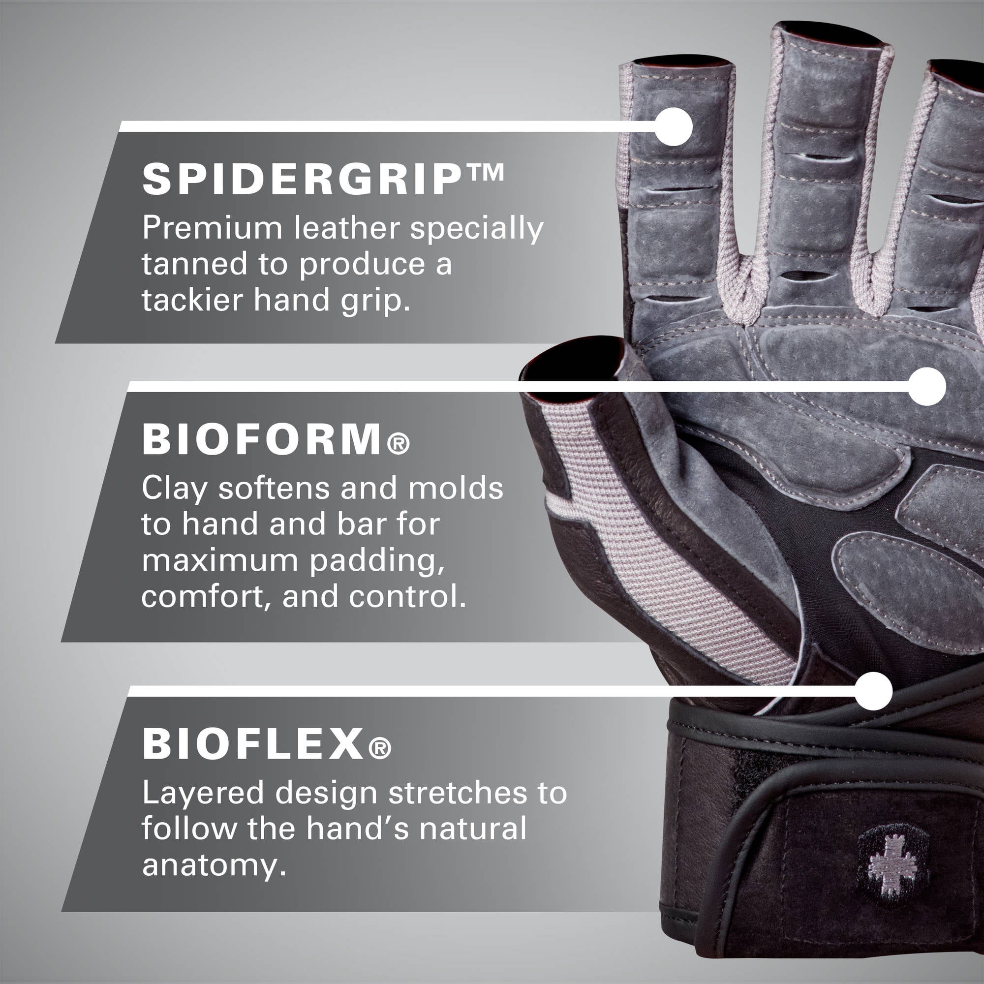 Harbinger BioForm Wristwrap Weightlifting Glove with Heat