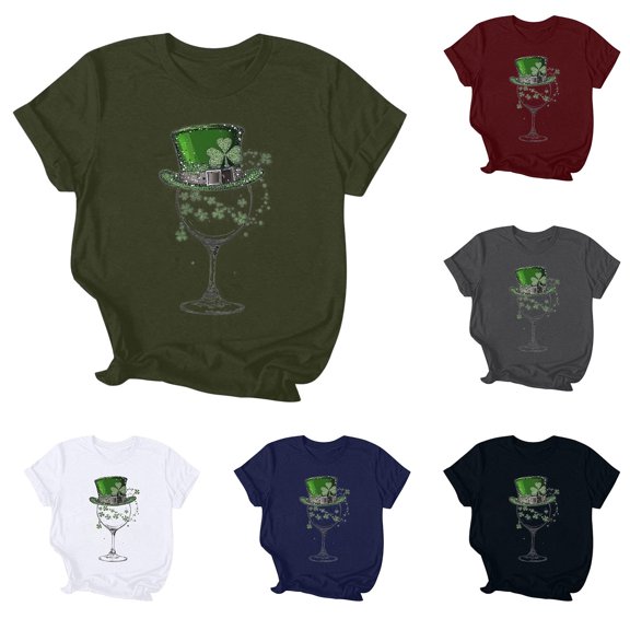 Riecok St. Patrick's Day Kid Shirts for Boys 9-10 Crew Neck Oversized Casual All-match Fashion Lightweight Short Sleeve Toddler Kids Boy Summer Tops Army Green L