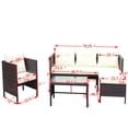 thumbnail image 5 of UHOMEPRP 4 Piece Rattan Patio Sofa Set, All-Weather Outdoor Patio Furniture Set, PE Rattan Wicker Patio Conversation Set with Table and Cushions, Modern Sectional Sofa Set for Patio Garden Poolside, 5 of 10