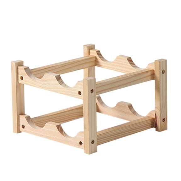 GOOHOCHY Compact Minimalist Wine Bottle Holder Rack 1Pack Wood Design For Efficient Wine Storage And Display