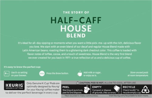2X - Starbucks Half-Caff House Blend Medium Roast K-Cup Coffee Pods 10 ct