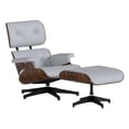 thumbnail image 1 of Mubson Sillon Lounge con Ottoman De Piel Genuina Silet Blanco, 1 of 5