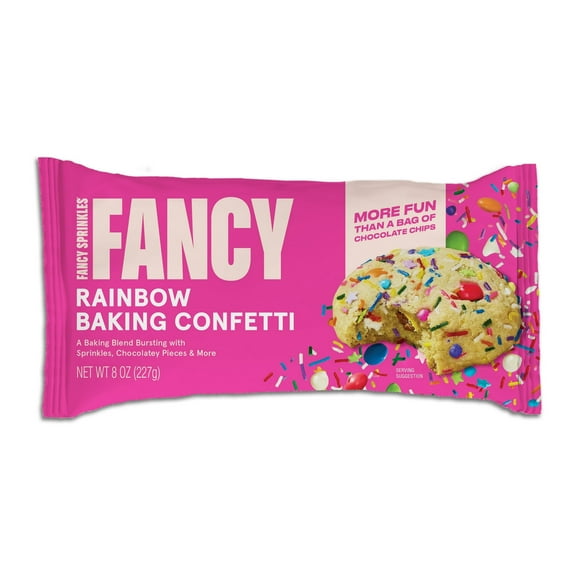 Fancy Sprinkles Rainbow Baking Confetti with Sprinkles and Chocolate Pieces, 8 oz Bag