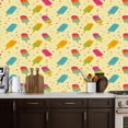 thumbnail image 2 of Peel and Stick Wallpaper Colorful Popsicles Yellow Wall Mural 17.7in x 9.8ft Self Adhesive Removable Wall Paper Renter Friendly Wallpaper for Nursery Bedroom Cabinets, 2 of 8
