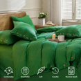 thumbnail image 3 of Cotton Duvet Cover Queen Size Pinstriped Comforter Cover with Button Washed Cotton Breathable Soft Solid Bedding Set Duvet Cover ×in & Pillowcases (NO Comforter), 3 of 8