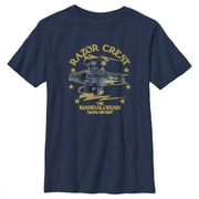 Boy's Star Wars: The Mandalorian Razor Crest Hang On Kid Graphic Tee Navy Blue Large