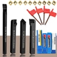 thumbnail image 3 of Labymos 4PCS Lathe Turning Tool Holder + CCMT09T304 Carbide Inserts + T15 Wrench, 3 of 6