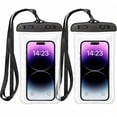 thumbnail image 1 of Funda Impermeable para Celular IPX8, Negro, 2 Piezas, Compatible con iPhone 17 16 15 14 13 Pro MAX, Galaxy S24 S25 Ultra, Xiaomi, Redmi, 4-7 Pulgadas, Bolsa Waterproof con Pantalla Táctil Sensible, 1 of 9