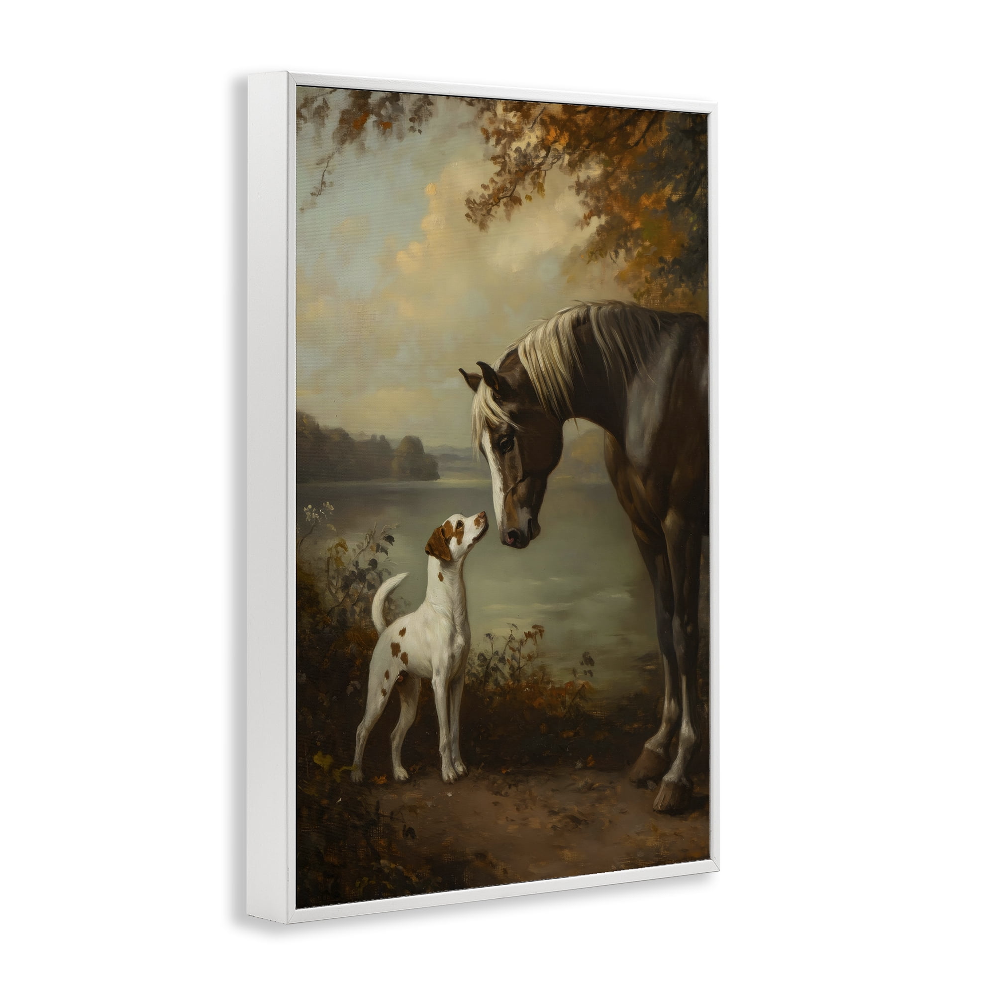 Stupell Industries Autumn Companions Hunting Party White Framed Giclee Art, design by Petal Prints Design