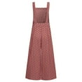 thumbnail image 3 of Puntoco Clearance Women'S Sleeveless Overalls Jumpsuit Casual Dot Print Summer Wide Leg Bib Pants Pink 6(M), 3 of 6