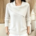 thumbnail image 2 of Vynhevius Womens Beaded Cowl Neck Sweater Long Sleeve Casual Winter Pullover Top, 2 of 6
