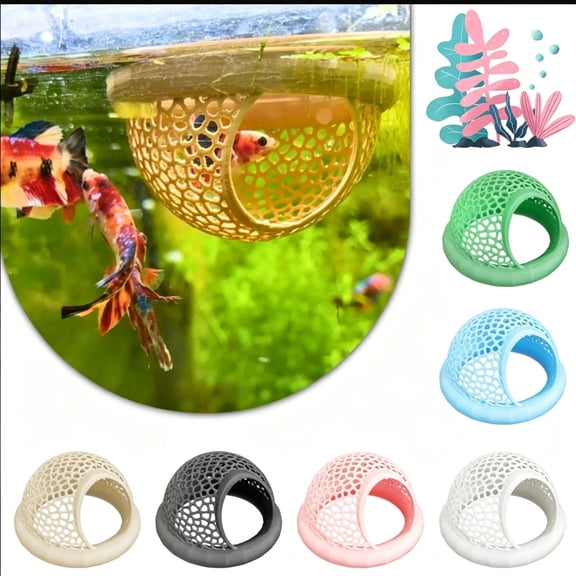 Floating Fish Lounge Aquarium Resting Platform for Betta and Small Fish Tank Accessories Habitat Decor and Hiding Spot Beige