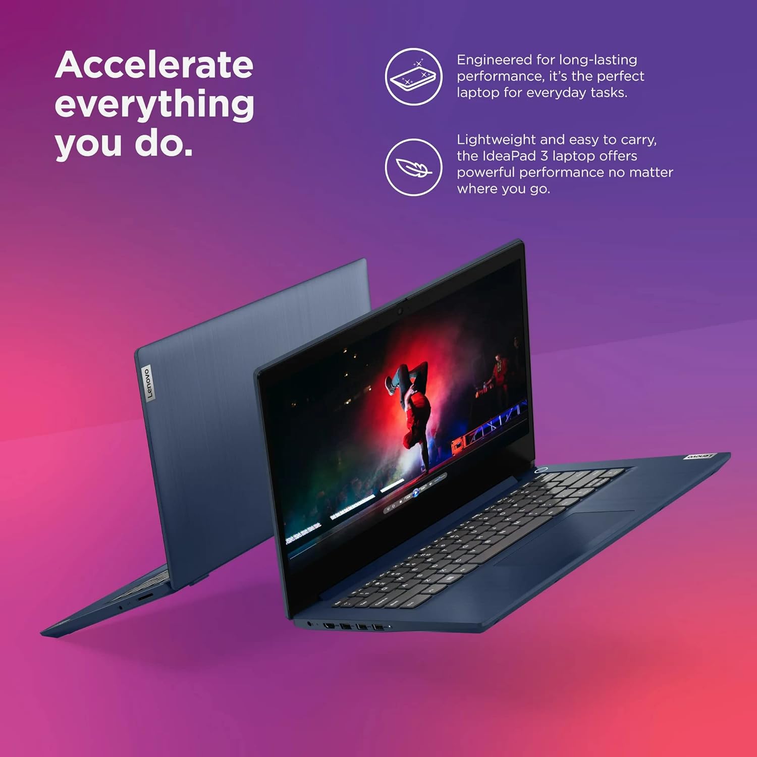 Lenovo Ideapad 3 14 Laptop, AMD Ryzen 7 5700U 1.8GHz, 8GB