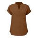 thumbnail image 4 of Camiseta sin mangas de verano para mujer, corte holgado, cuello en V plisado, sin mangas, bajo curvo, fluida, 4 of 5