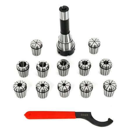 

OUKANING 12pcs ER32 Spring Collet With Chuck Holder 40Cr R8 Shank