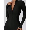 thumbnail image 4 of Fashion Zipper Long Sleeve Fitness Overalls Women Sportswear Quick-dry Gym Yoga Jumpsuit Black Sport Set Women One Piece Outfit, 4 of 6