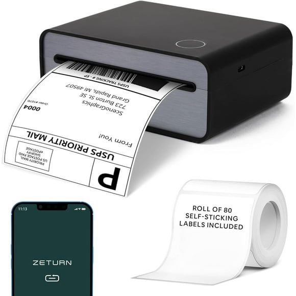 Wireless Shipping Label Printer-Commercial Grade Thermal Label Printer for Shipping & Returning Packages-High Speed Small Direct Thermal Label Printers, Bluetooth Label Printer for Personal Use