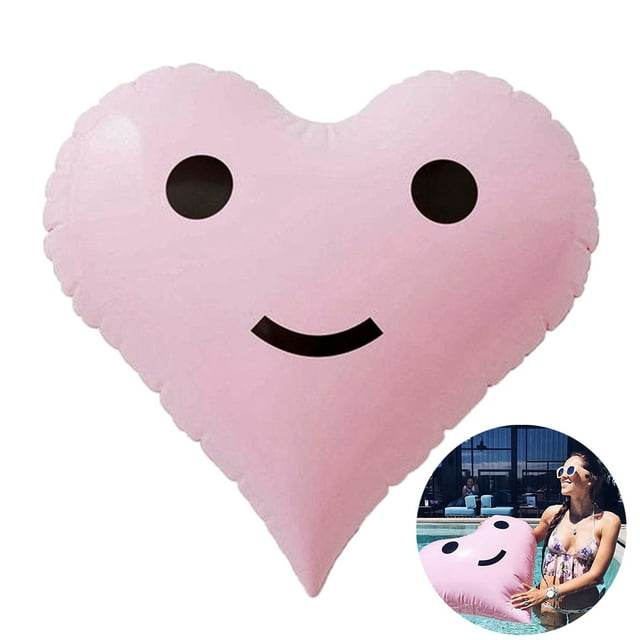 Bangcool Inflatable Toy Cute Heart Shape Summer Toy Pool Party Toy Photo Prop for Beach