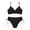 Black, variant on Women Two Piece Bikini Set Halter Triangle Swimsuit Cheeky String Bathing Suits