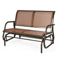 thumbnail image 1 of Pemberly Row Patio Swing Glider Bench Loveseat Rocking Chair Brown, 1 of 8