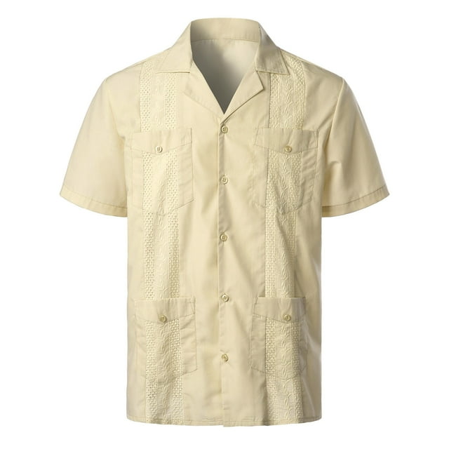 T-Shirt à Col Rabattu pour Hommes Printemps/été - Design à Poche et Bouton, Polyester/Spandex, Tailles M-TTTTG (Buste 116-154cm)