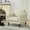 Beige, variant on Mid-Century Modern Accent Chair – Comfy Linen Fabric Armchair with Scooped Arms and High Back, Rubberwood Legs for Living Room, Grey