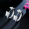 thumbnail image 2 of Lovely Cubic Zirconia CZ Round Double Butterfly Hoop Earrings 2021 New Arrival, 2 of 9