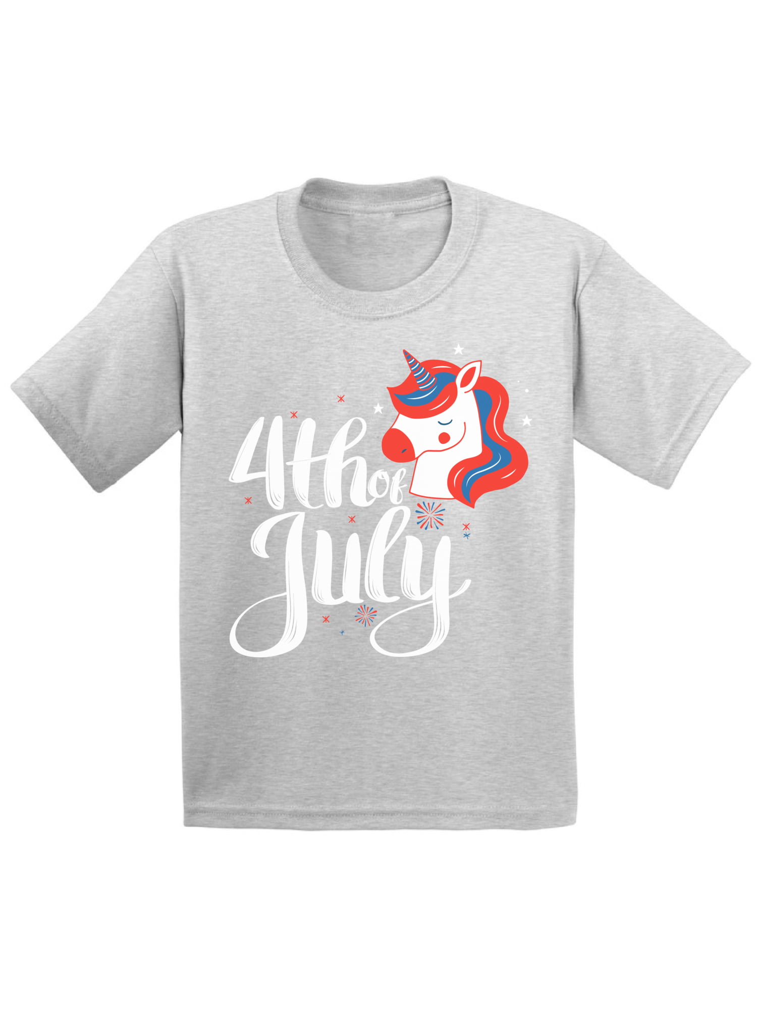 Fourth of July Clothing Memorial Day T Shirt Gifts for Children. Unicorn T-Shirt Made in USA Patriotic Gifts Funny Infant Shirt