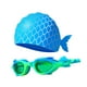 thumbnail image 5 of Gafas de natación con gorro, gafas de natación impermeables y ajustables para niños, natación de sirena Verde, 5 of 9