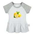 thumbnail image 1 of Fruit Lemon Pattern Dresses For Baby, Newborn Babies Skirts, Infant Princess Dress, 0-24M Kids Graphic Clothes (Gray Raglan Dresses, 18-24 Months), 1 of 4
