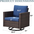 thumbnail image 4 of Bellefurn Outdoor Swivel Rocker Chairs,Patio Wicker Swivel Rocking Chairs Set of 2 with Comfortable Cushions Swivel Glider Chair for Outside Porch Deck Backyard, 4 of 10