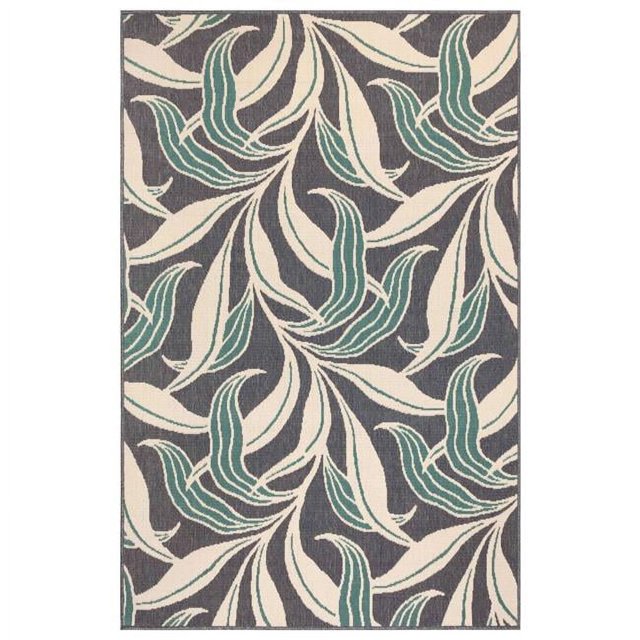 Trans-Ocean Imports RVI45764633 39 x 59 Po Liora Manne Riviera Feuille Tapis Rectangle Tissé Wilton Intérieur & Extérieur - Navy