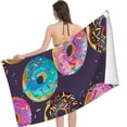 thumbnail image 2 of PHYHOO  Colorful Donuts Beach Towel for Adults Kids Microfiber Lightweight Swimming Pool Towels Quick Dry Absorbent Sand Free Large Oversized Bath Towel 30x60in, 2 of 8