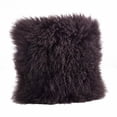 thumbnail image 1 of SARO LIFESTYLE 100% Wool Mongolian Lamb Fur Throw Pillow with Poly Filling, 20", Grey, 1 of 4